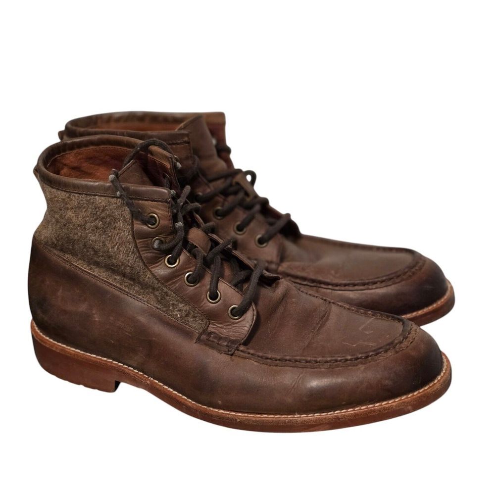 Warfield & Grand Joshua Brown Leather/Wool Chukka Boots Lace-Up Men's 9.5 M EUC